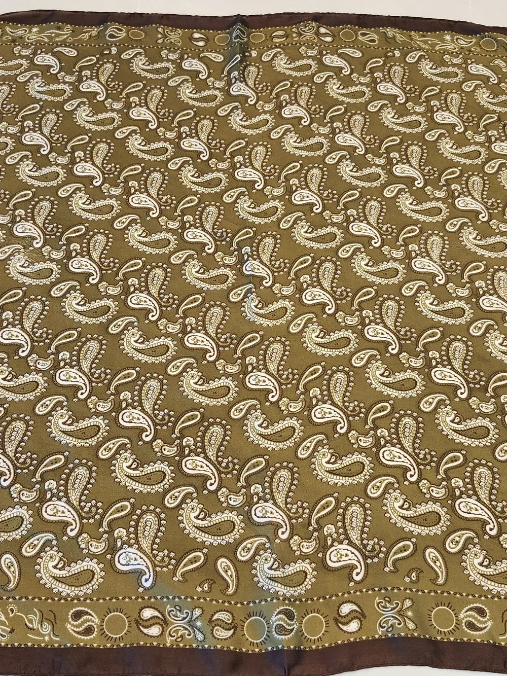Elegant Olive Paisley Scarf